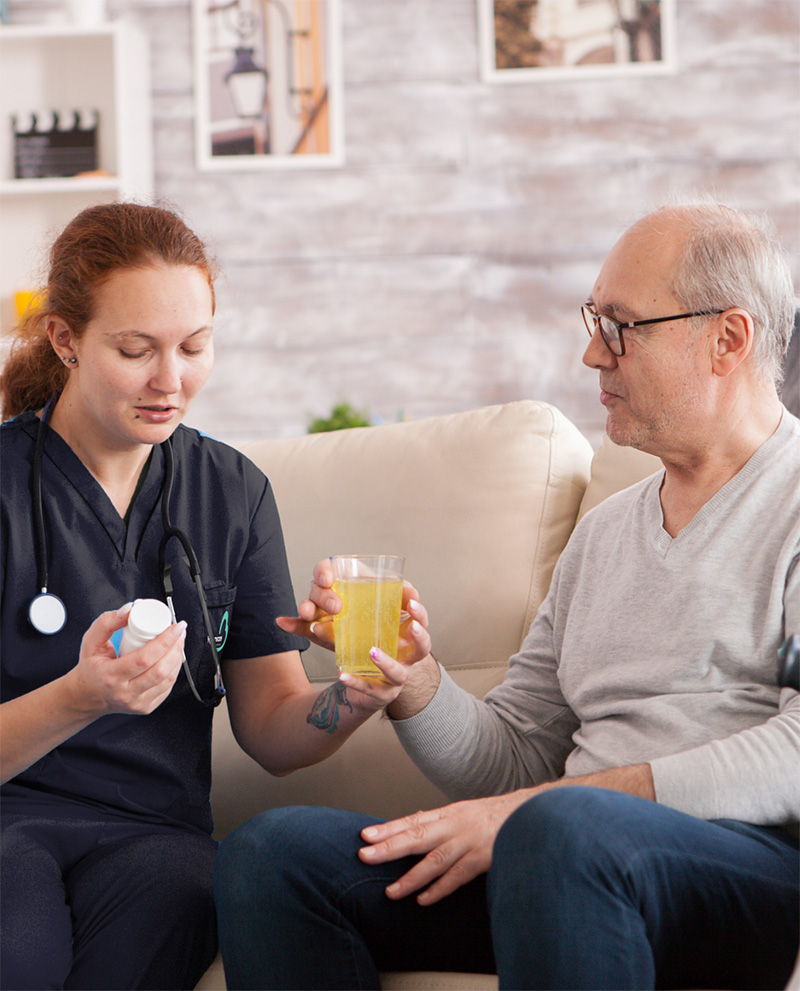 Nursing Homes in Gloucester Care staff provide assistance for the clients with their medication